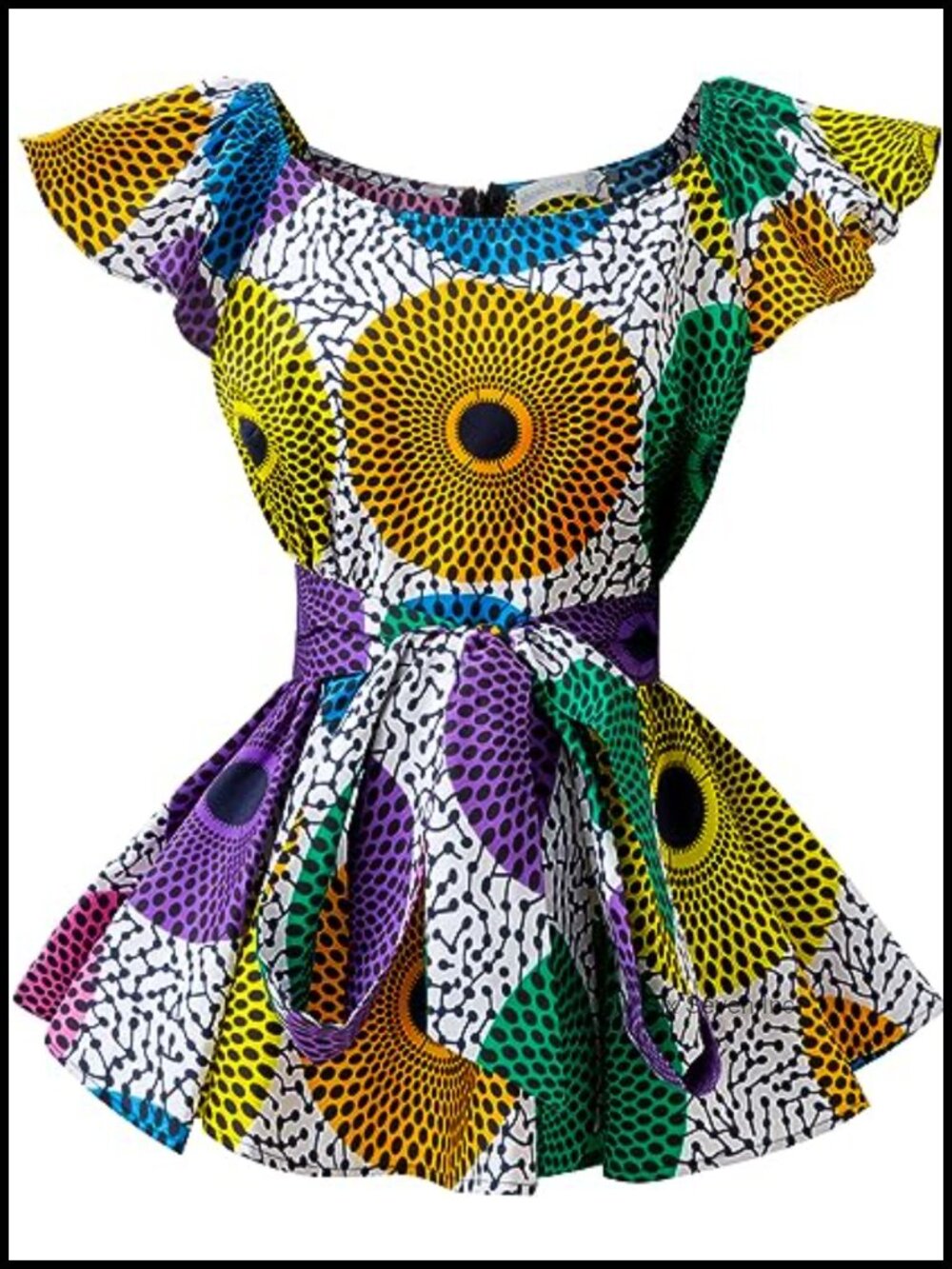 Handmade African Wax Cotton Sleeveless Blouse Ethnic Party Top